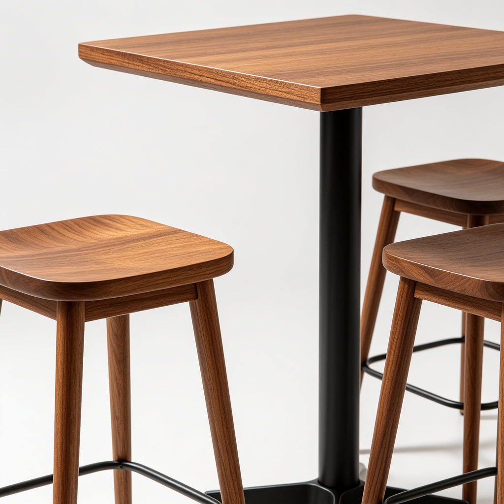 Shylachasity Square Bar Table and Chairs Set with 2 Stools, Space-Saving Dining Pub Set for 2, Perfect for Kitchen, Breakfast Nook, Living Room & Small Spaces