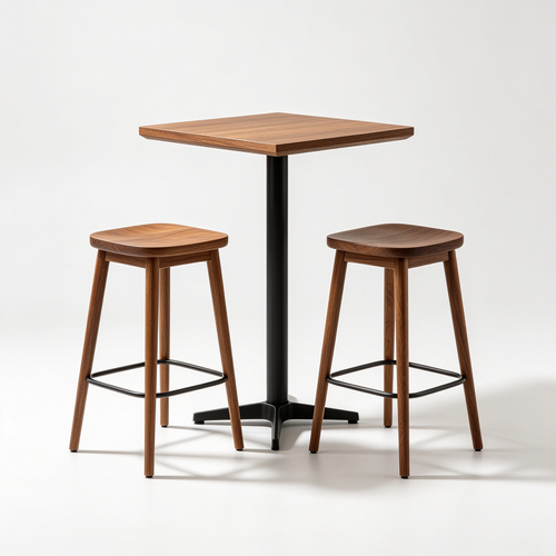 Shylachasity Square Bar Table and Chairs Set with 2 Stools, Space-Saving Dining Pub Set for 2, Perfect for Kitchen, Breakfast Nook, Living Room & Small Spaces